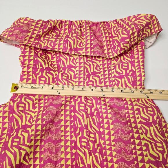 Anthropologie Kahindo Tanzania Maxi Dress Ruffle Strapless Cotton w/ Pockets - Picture 8 of 12